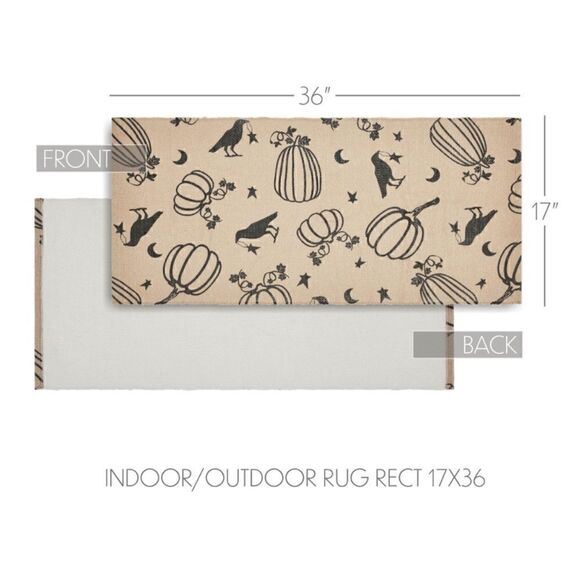 Halloween Raven Harvest Indoor Outdoor Rectangle Throw Rug Country Farmhouse  - Picture 3 of 4